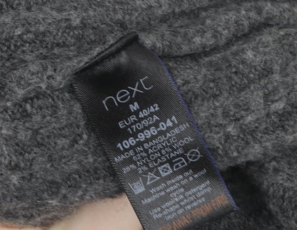 Next Women Grey Jumper Dress Size 14 High Neck Knit Winterwear