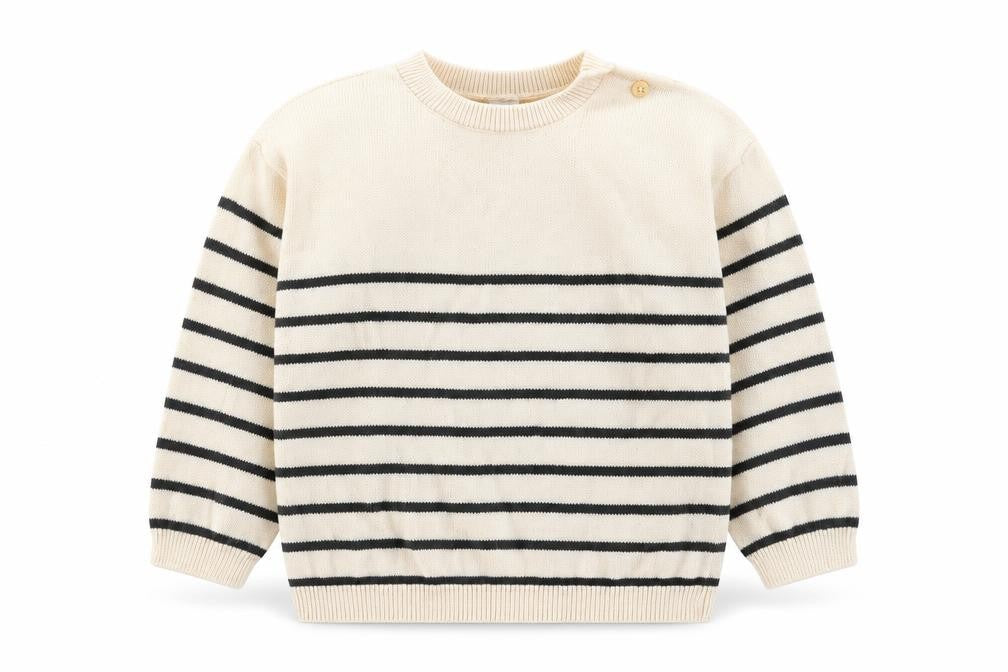 H&M Unisex Baby Beige Striped Knit Cotton Pullover Jumper 18-24 Months