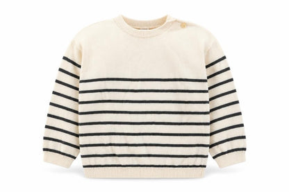 H&M Unisex Baby Beige Striped Knit Cotton Pullover Jumper 18-24 Months