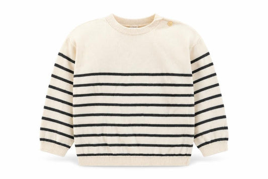 H&M Unisex Baby Beige Striped Knit Cotton Pullover Jumper 18-24 Months