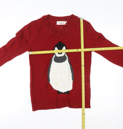 Womens UK Size S Louche Red Pullover Jumper