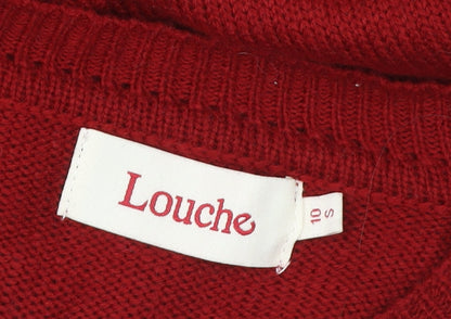 Womens UK Size S Louche Red Pullover Jumper