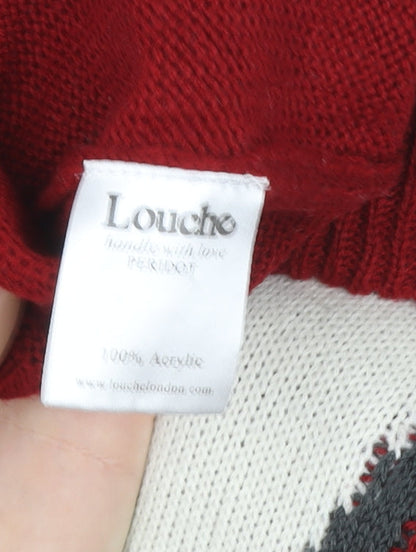 Womens UK Size S Louche Red Pullover Jumper