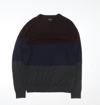 Next Men's Multicoloured Crew Neck Wool Blend Jumper Size M