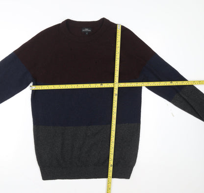 Next Men's Multicoloured Crew Neck Wool Blend Jumper Size M