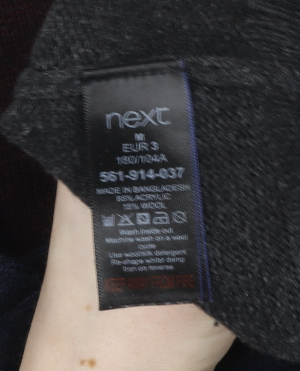 Next Men's Multicoloured Crew Neck Wool Blend Jumper Size M