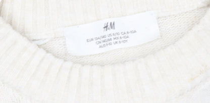 H&M Girls Ivory 'Into The Wild' Pullover Jumper 8-10 Years Wool Blend