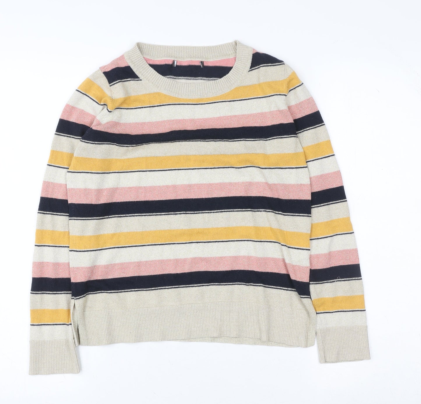 Next Girls Multicoloured Striped Knit Pullover Sweatshirt - Size 8 Years