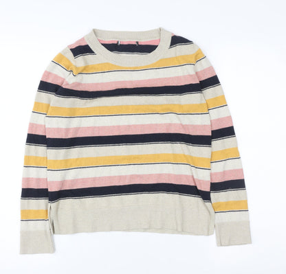 Next Girls Multicoloured Striped Knit Pullover Sweatshirt - Size 8 Years