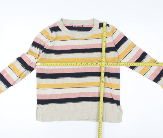 Next Girls Multicoloured Striped Knit Pullover Sweatshirt - Size 8 Years