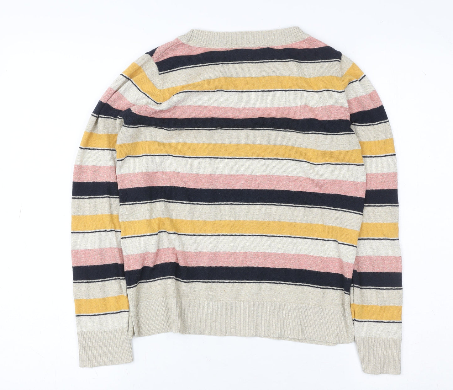 Next Girls Multicoloured Striped Knit Pullover Sweatshirt - Size 8 Years