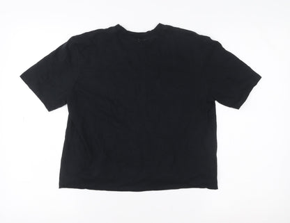 Womens UK Size 10 River Island Black Cropped T-Shirt