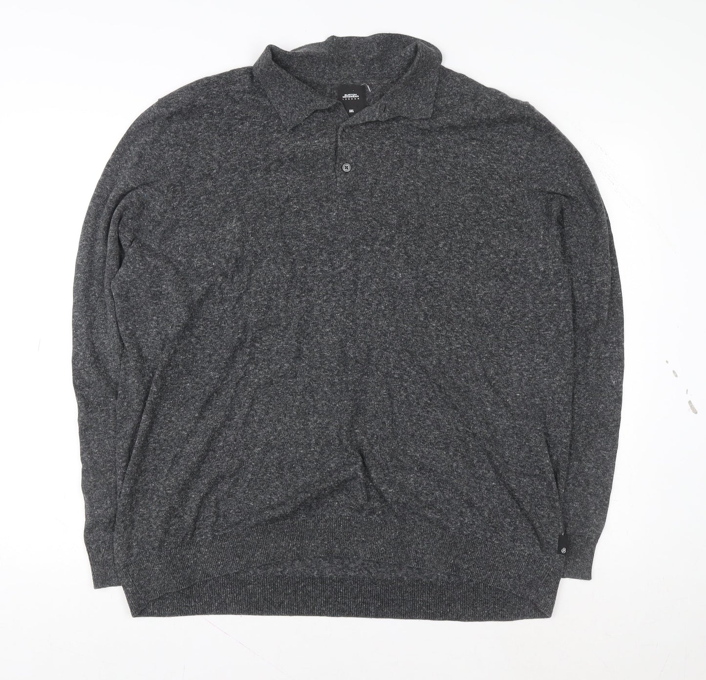 Burton Menswear London Men’s Grey Collared Pullover Jumper 2XL