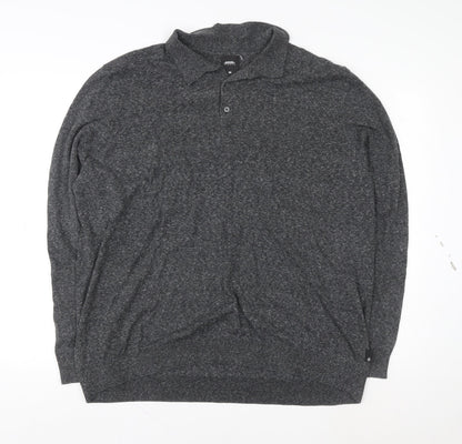 Burton Menswear London Men’s Grey Collared Pullover Jumper 2XL