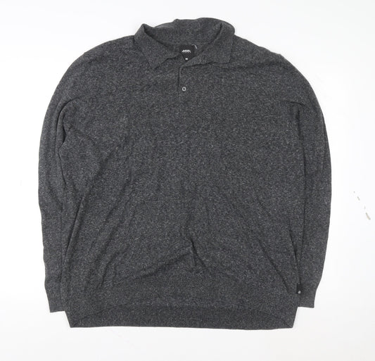 Burton Menswear London Men’s Grey Collared Pullover Jumper 2XL