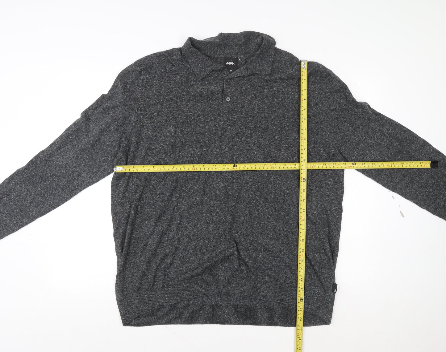 Burton Menswear London Men’s Grey Collared Pullover Jumper 2XL