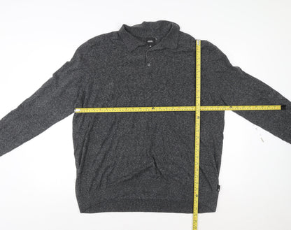 Burton Menswear London Men’s Grey Collared Pullover Jumper 2XL