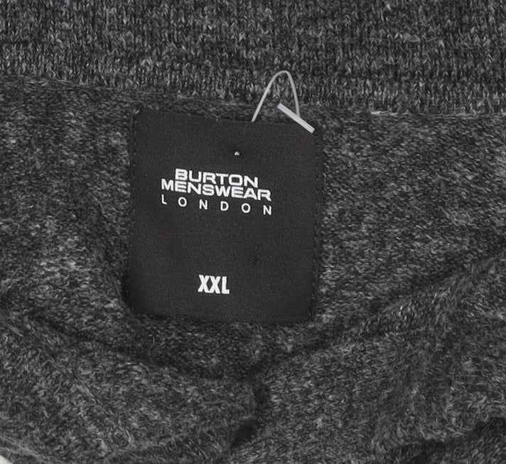 Burton Menswear London Men’s Grey Collared Pullover Jumper 2XL
