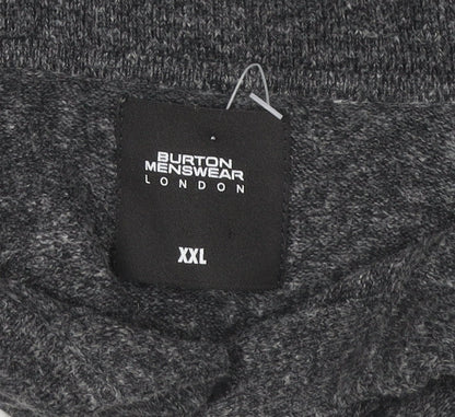 Burton Menswear London Men’s Grey Collared Pullover Jumper 2XL