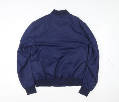River Island Women's Blue Bomber Jacket Size S