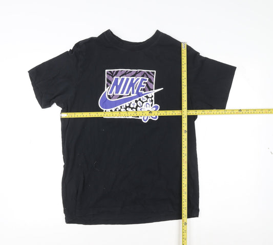 Nike Women's Black Graphic T-Shirt M Short Sleeve Sports Tee