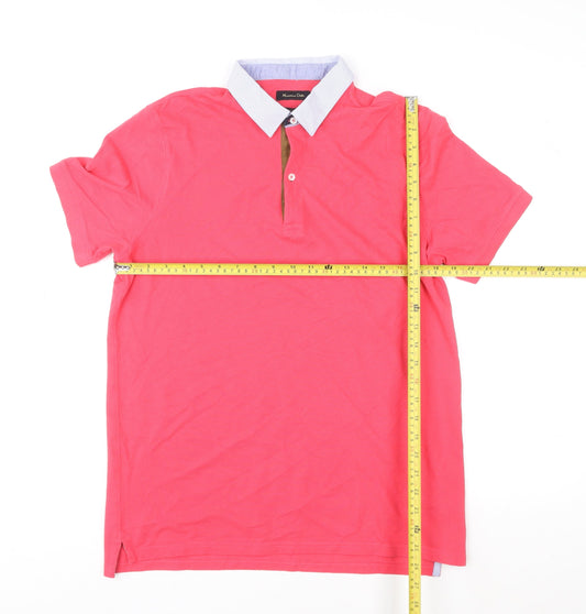 Unisex Adults UK Size L Massimo Dutti Pink Basic Polo