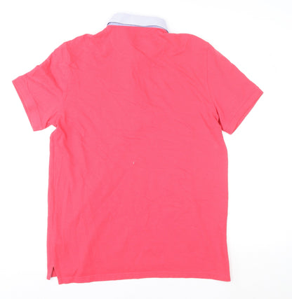 Unisex Adults UK Size L Massimo Dutti Pink Basic Polo