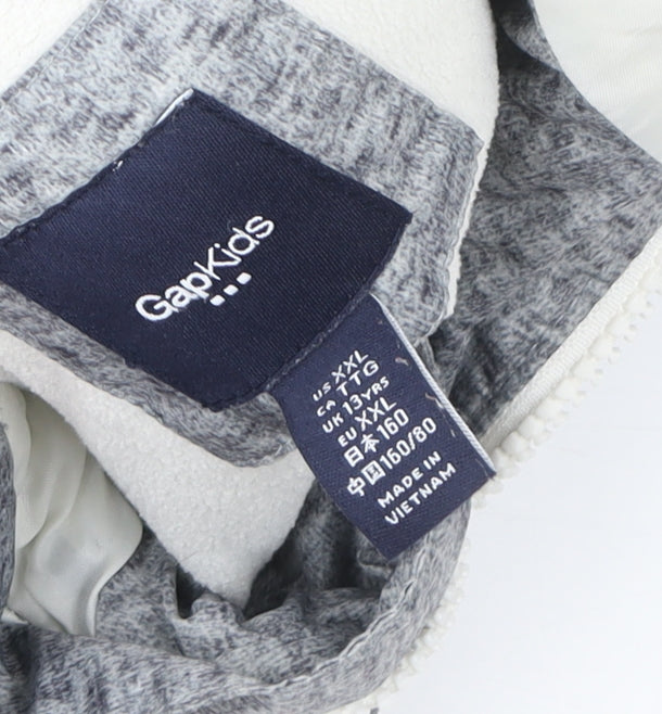 Gap Kids Grey Hooded Long Puffer Coat Teen Girls Size 14 Winter Jacket