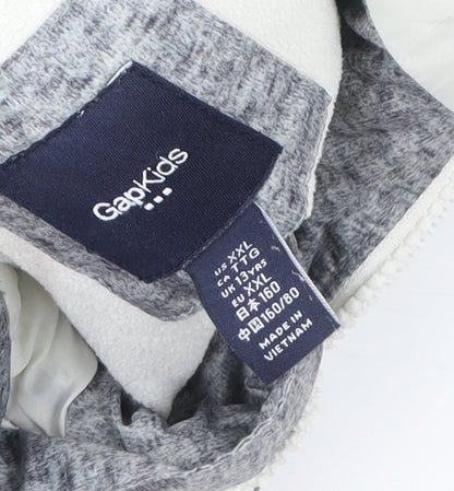 Gap Kids Grey Hooded Long Puffer Coat Teen Girls Size 14 Winter Jacket