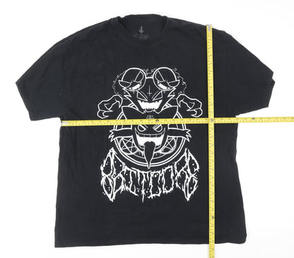 8bitcore Men's Black Graphic Gothic Anime Cotton T-Shirt Size L