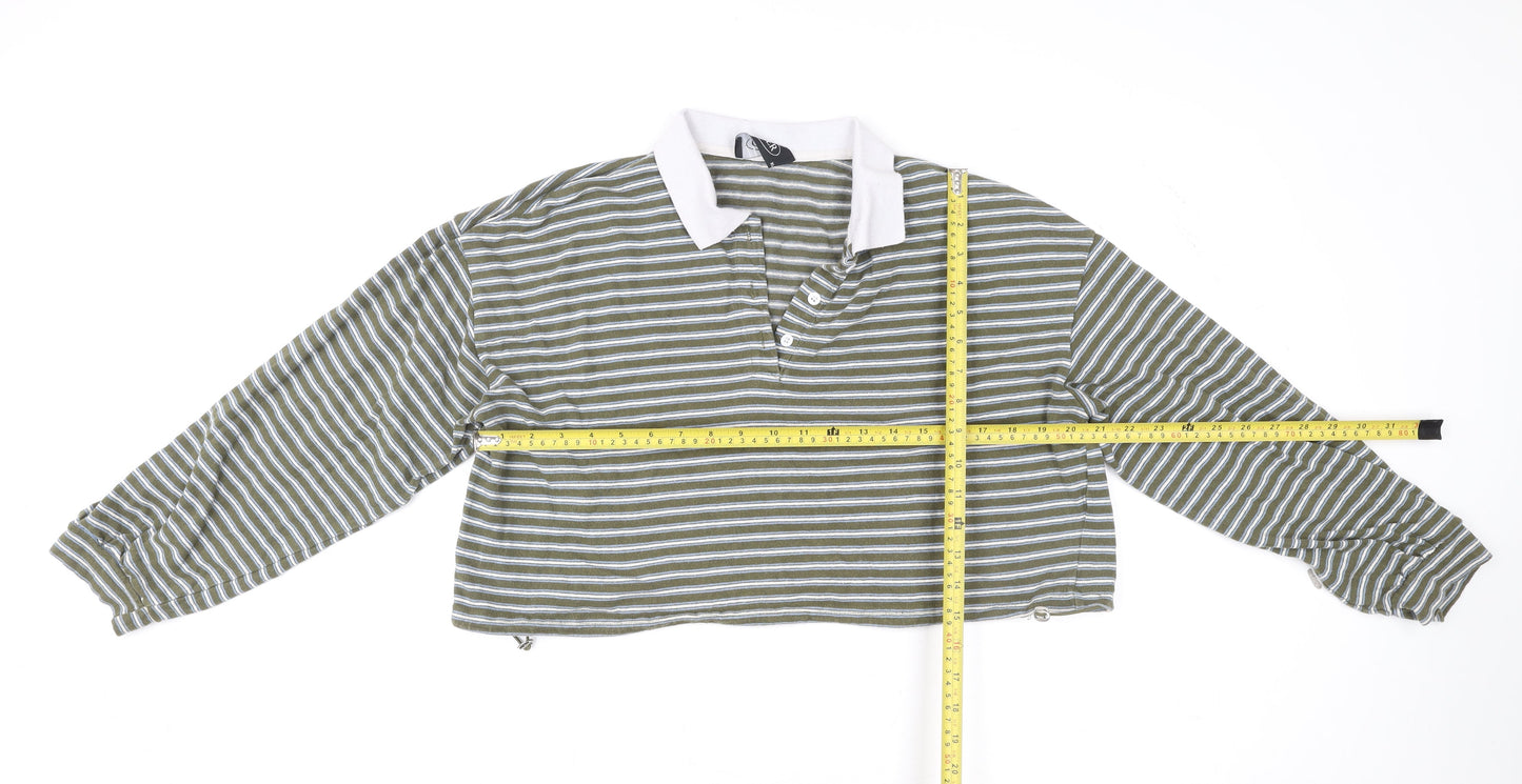 Womens UK Size XL Cider Green Cropped Polo