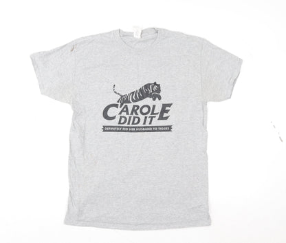 Womens UK Size M Gildan Grey Basic T-Shirt