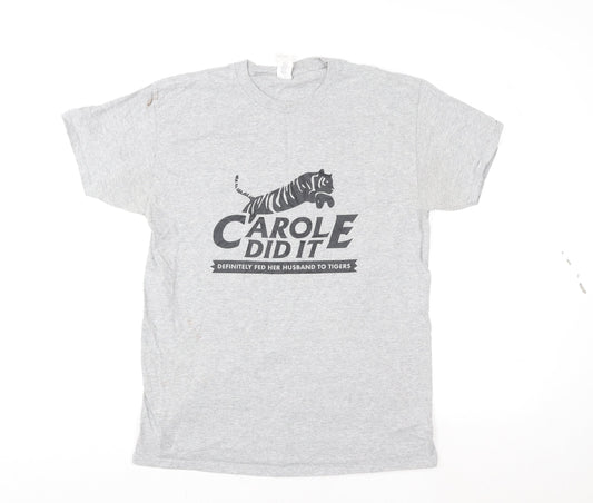 Womens UK Size M Gildan Grey Basic T-Shirt