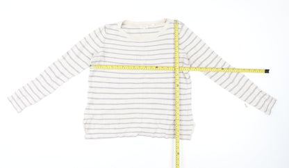 Fat Face Women’s Beige Striped Crew Neck Knit Jumper Size 12