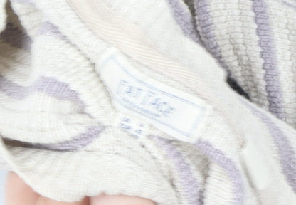 Fat Face Women’s Beige Striped Crew Neck Knit Jumper Size 12