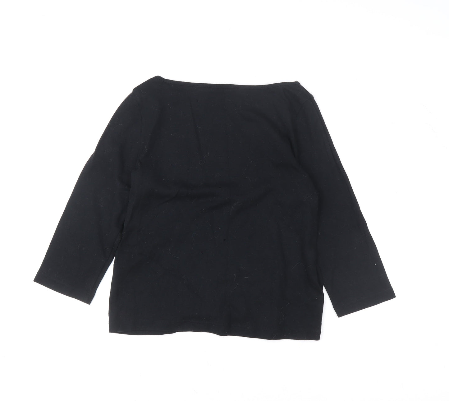 Womens UK Size 14 Marks and Spencer Black Basic T-Shirt