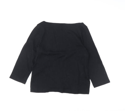 Womens UK Size 14 Marks and Spencer Black Basic T-Shirt