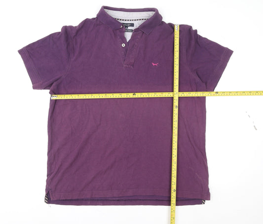 Wolsey Men's Purple Cotton Short Sleeve Polo Shirt XL