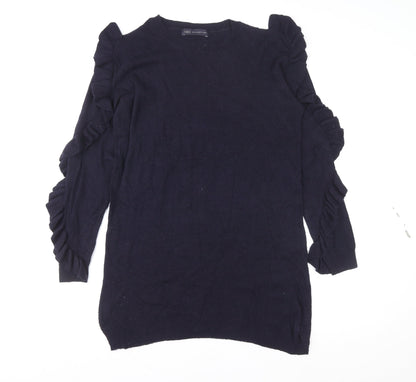 Womens UK Size 12 Marks and Spencer Blue Basic Blouse