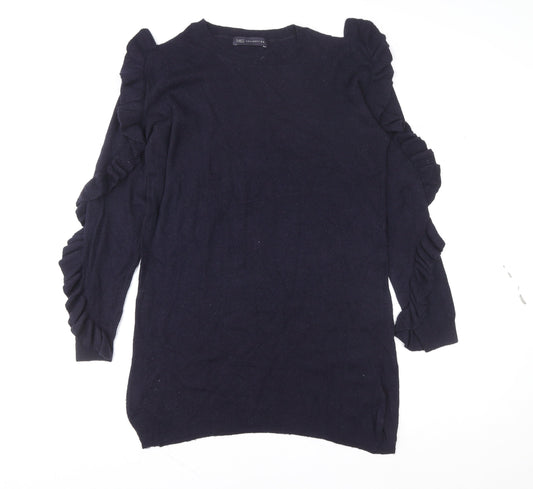 Womens UK Size 12 Marks and Spencer Blue Basic Blouse