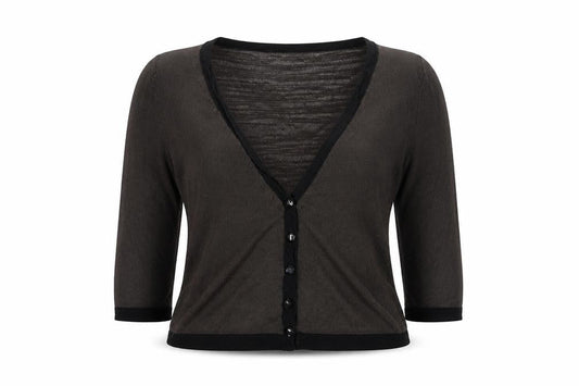 Womens UK Size 10 Alex & Co. Brown Cardigan Blouse