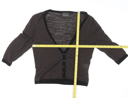 Womens UK Size 10 Alex & Co. Brown Cardigan Blouse