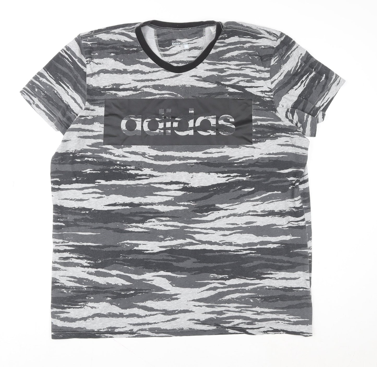 Adidas Men's Grey Camouflage 2XL Sports Essentials T-Shirt