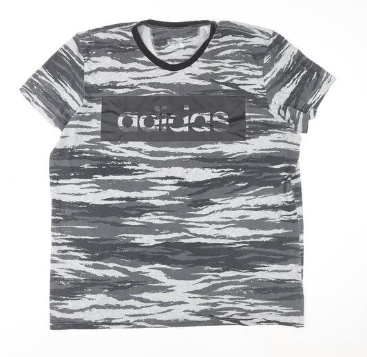 Adidas Men's Grey Camouflage 2XL Sports Essentials T-Shirt