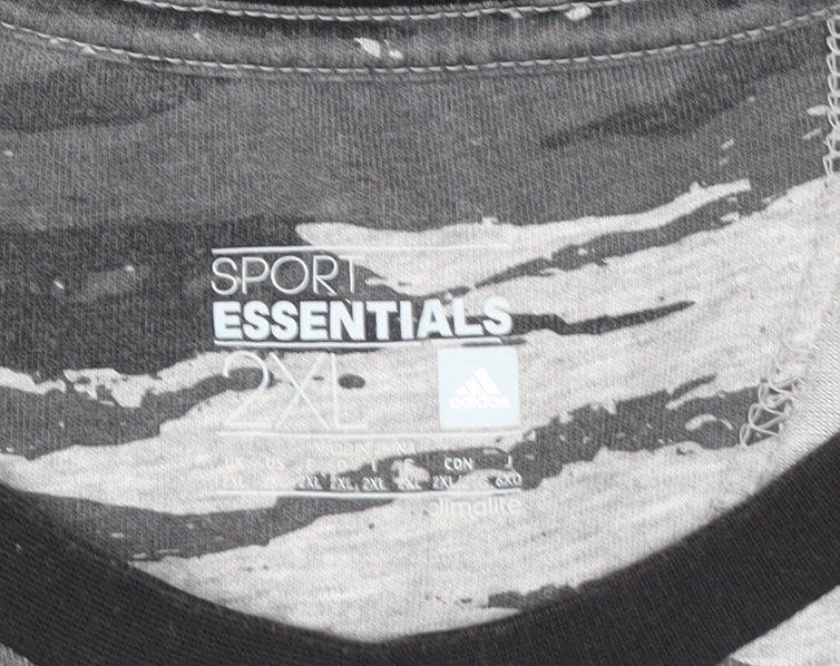 Adidas Men's Grey Camouflage 2XL Sports Essentials T-Shirt