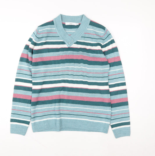 Womens UK Size S ISLE Multicoloured Pullover Jumper