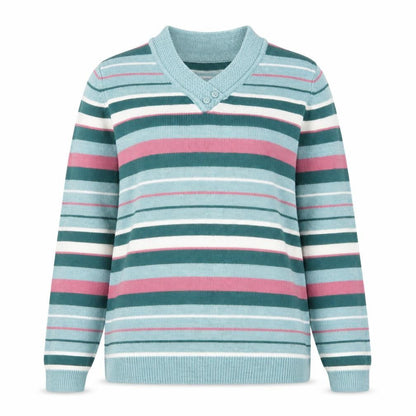 Womens UK Size S ISLE Multicoloured Pullover Jumper