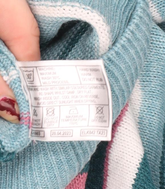 Womens UK Size S ISLE Multicoloured Pullover Jumper