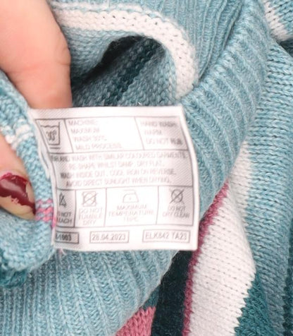 Womens UK Size S ISLE Multicoloured Pullover Jumper