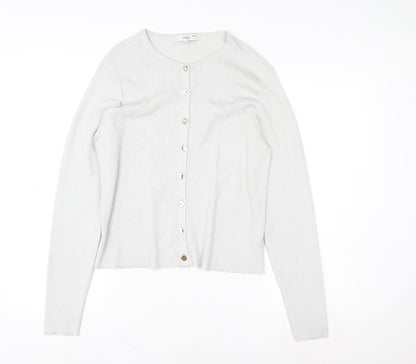 Womens UK Size L Marks and Spencer Silver Cardigan Jumper